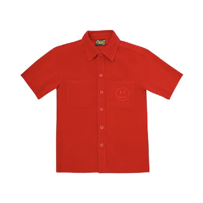Drew House SS21 Smiley Mini Corduroy Red Short Sleeve Shirt Unisex DR-SS21-24
