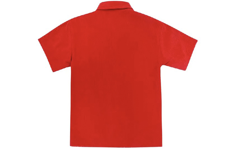 Lookbook Drew House SS21 笑臉迷你燈芯絨紅色短袖襯衫 男女通用 DR-SS21-24