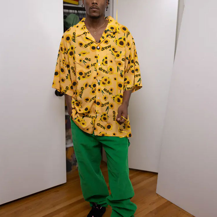 Shop Camisa Drew House SS21 Estampado Girasol Rayon Amarilla Unisex. DR-SS21-79