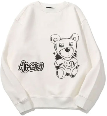 Drew House SS21 Theodore 素描图案圆领卫衣 男女同款 白色. DR-SS21-74 Buy Drew House SS21 Theodore 素描图案圆领卫衣 男女同款 白色. DR-SS21-74