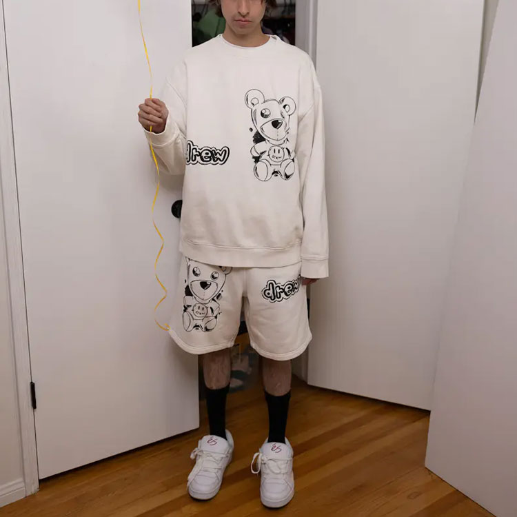 Purchase Drew House SS21 Theodore 素描图案圆领卫衣 男女同款 白色. DR-SS21-74