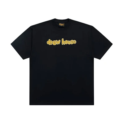 Drew House SS22 Black Logo Tee Unisex Round Neck Graphic T-Shirt. DR-SS22-118
