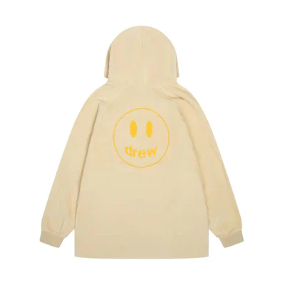 Drew House SS22 Corduroy Hoodie Biscotti Smiley Pullover Unisex Almond Color. DR-SS22-200