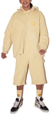 Drew House SS22 Corduroy Hoodie Biscotti Smiley Pullover Unisex Almond Color. DR-SS22-200 Purchase Drew House SS22 Corduroy Hoodie Biscotti Smiley Pullover Unisex Almond Color. DR-SS22-200