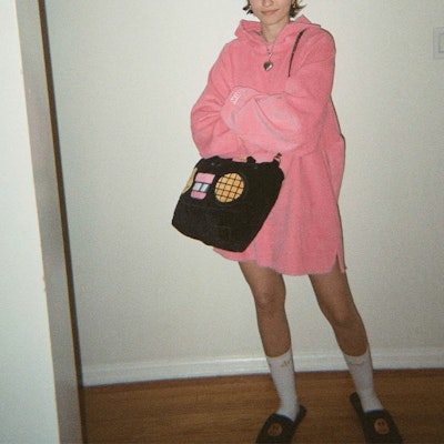 Drew House SS22 Hot Pink Corduroy Hoodie Smiley Unisex Warm Pullover. DR-SS22-158 1