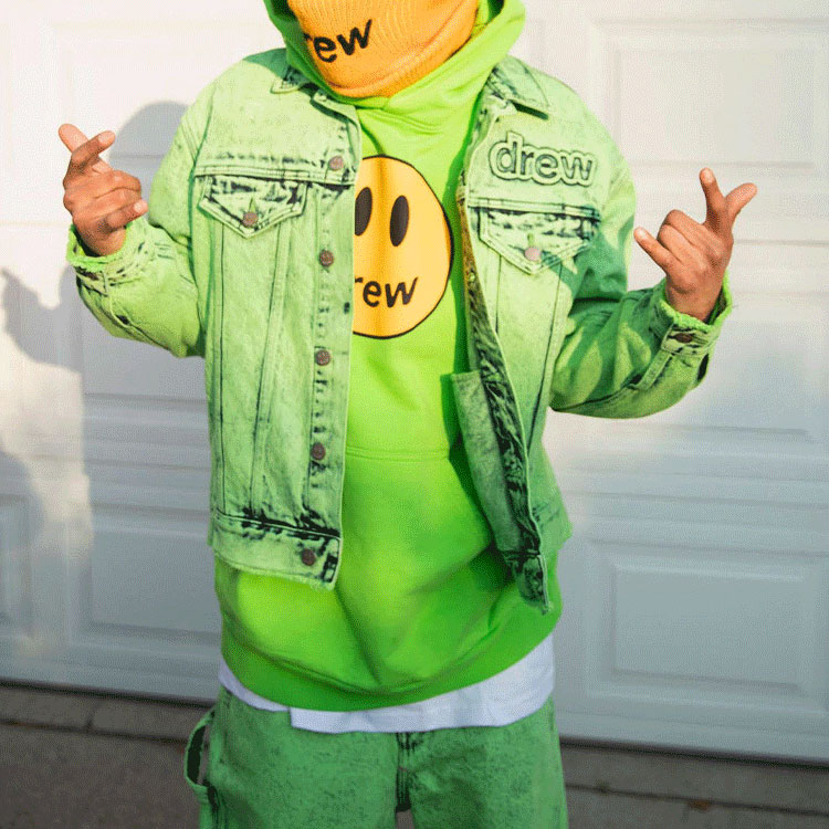 Drew House SS22 Mascot Lime Green Smiley Pullover Hoodie Unisex Fall Collection. DR-SS22-154 圖 9