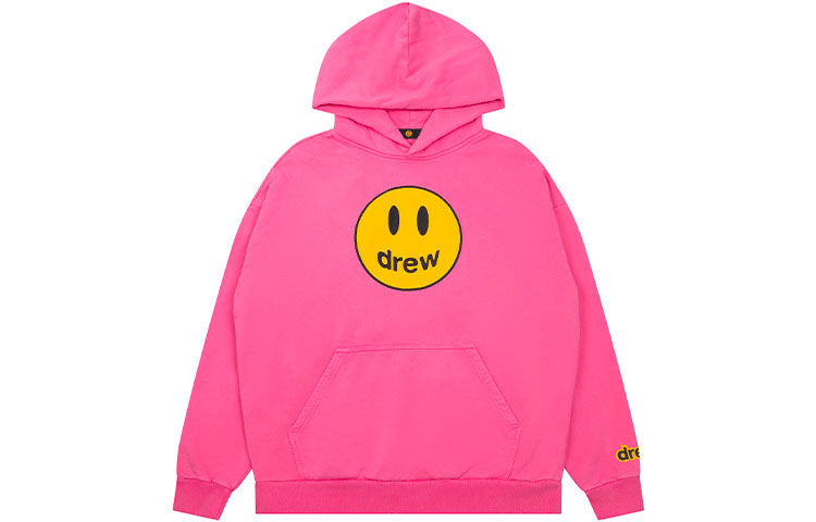 Drew House SS22 Mascot Smiley Hoodie Hot Pink Pullover Unisex Pink Sweatshirt DR-SS22-153