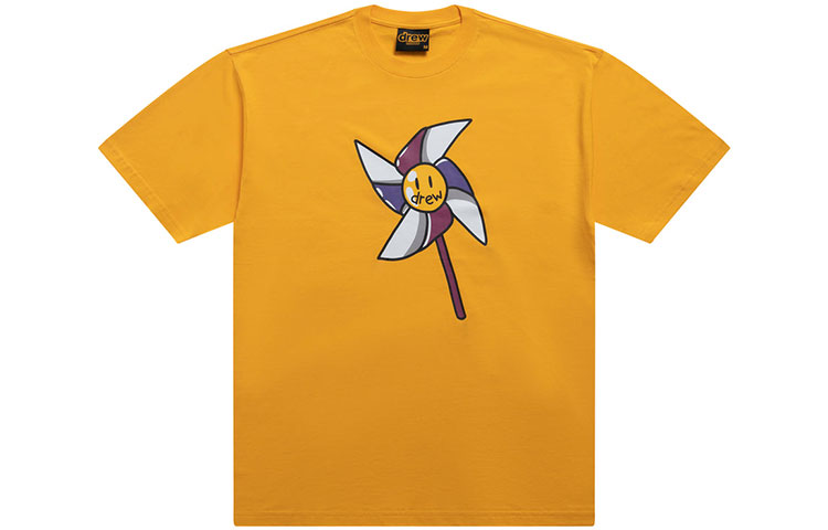 Drew House SS22 Pinwheel Logo Tee Golden Yellow Unisex T-Shirt DR-SS22-151