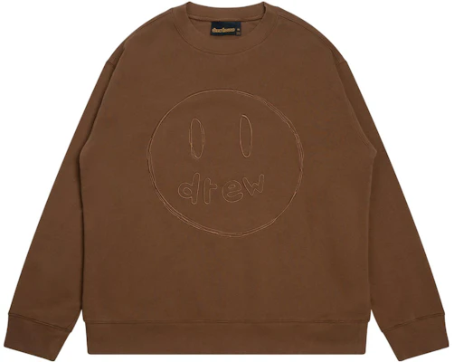 Drew House SS22 草图吉祥物棕色男女同款笑脸图案卫衣. DR-SS22-489 Buy Drew House SS22 草图吉祥物棕色男女同款笑脸图案卫衣. DR-SS22-489