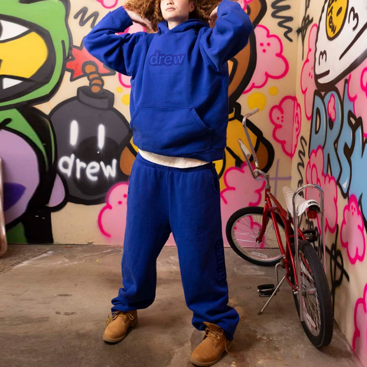 Drew House SS22 Skidoodle Hoodie Blue Letter Logo Unisex Pullover. DR-SS22-125 圖 5