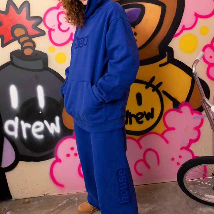 Drew House SS22 Skidoodle Hoodie Blue Letter Logo Unisex Pullover. DR-SS22-125 圖 7