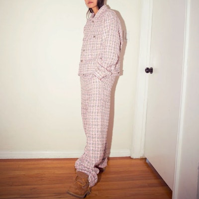 Drew House Jaket Trucker Oversized Pink Unisex Smiley Boucle Mascot SS22. DR-SS22-436 4