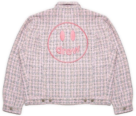 Drew House Jaket Trucker Oversized Pink Unisex Smiley Boucle Mascot SS22. DR-SS22-436 Lookbook Drew House Jaket Trucker Oversized Pink Unisex Smiley Boucle Mascot SS22. DR-SS22-436