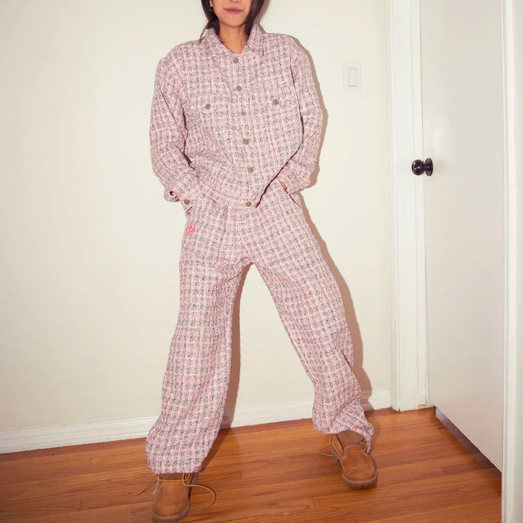 Purchase Drew House Jaket Trucker Oversized Pink Unisex Smiley Boucle Mascot SS22. DR-SS22-436