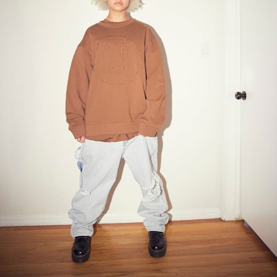 Drew House SS22 Smiley Carpenter Jeans Biru Vintage Indigo Unisex. DR-SS22-122 Details for Drew House SS22 Smiley Carpenter Jeans Biru Vintage Indigo Unisex. DR-SS22-122