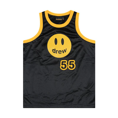 Drew House SS22 Smiley Mesh Mascot Basketball Jersey Black Unisex. DR-SS22-455