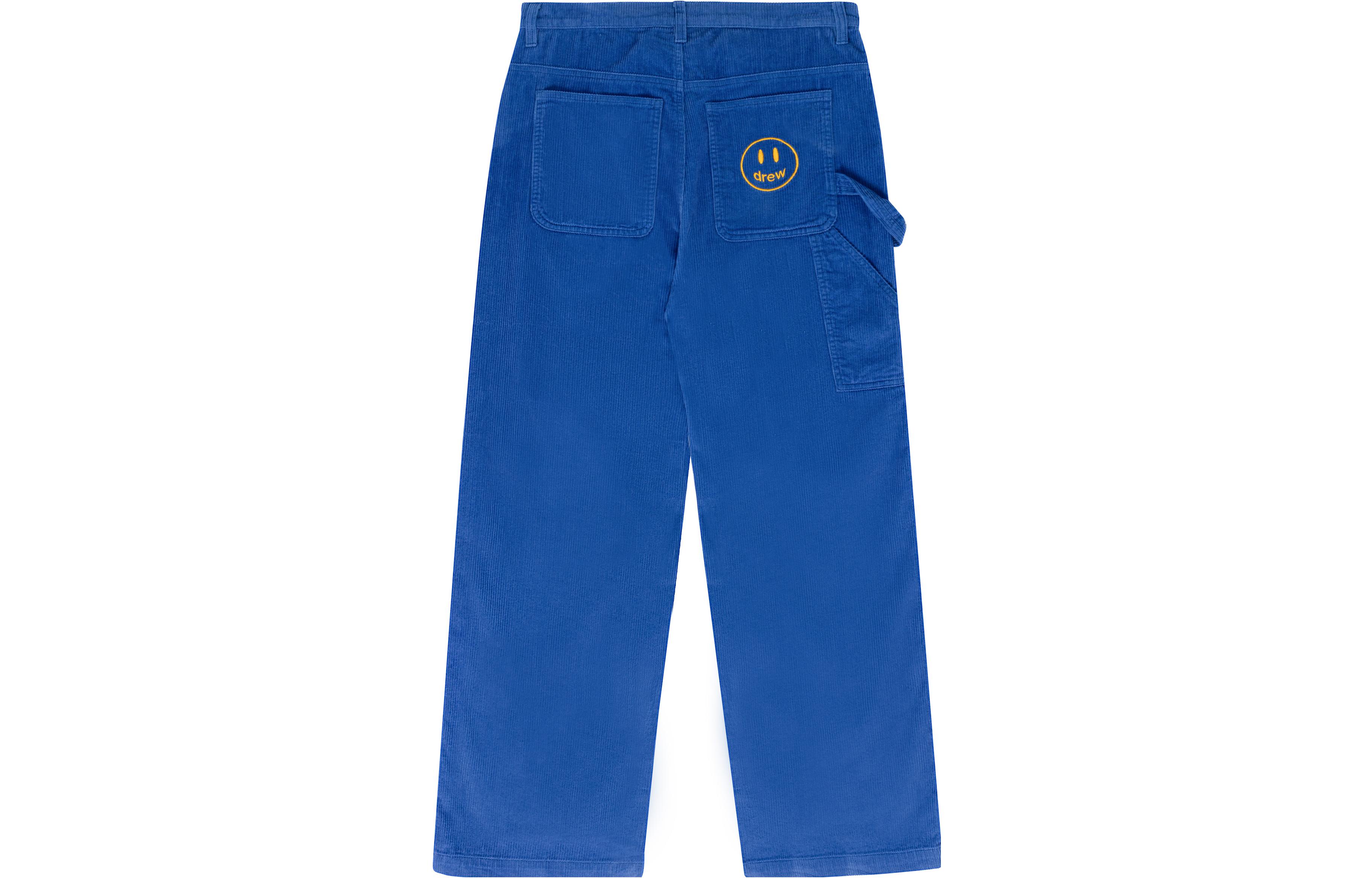 Lookbook Drew House SS23 Seluar Corduroy Carpenter Unisex Retro Fit Santai - Biru DH-SS23-011