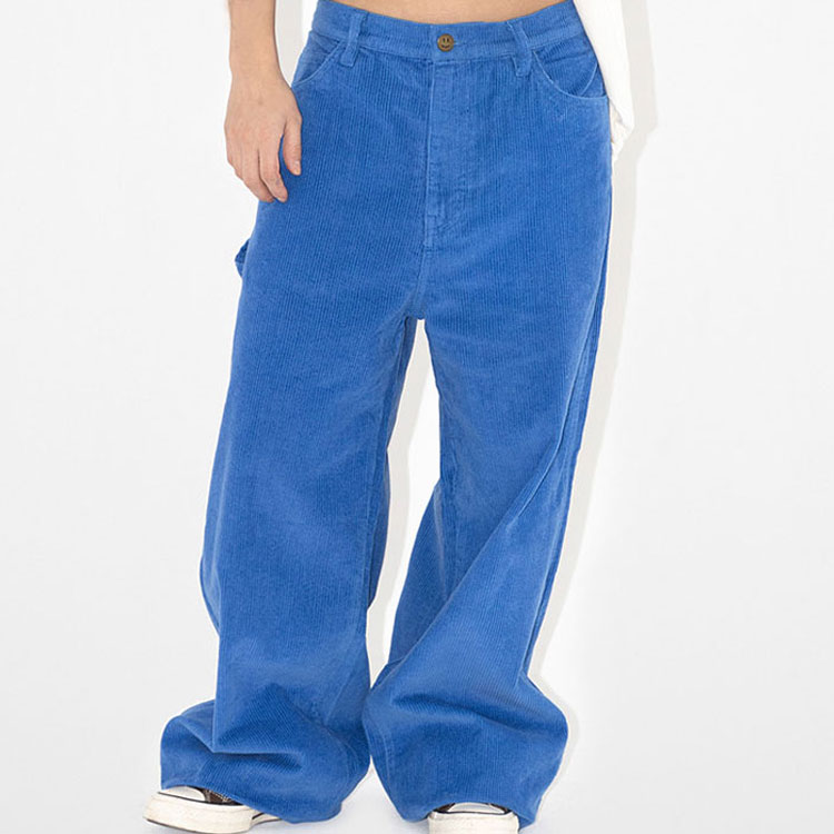 Shop Drew House SS23 Seluar Corduroy Carpenter Unisex Retro Fit Santai - Biru DH-SS23-011