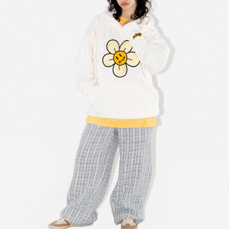 Drew House SS23 Daisy Hoodie White Unisex Pullover Sweatshirt. DH-SS23-006 圖 5