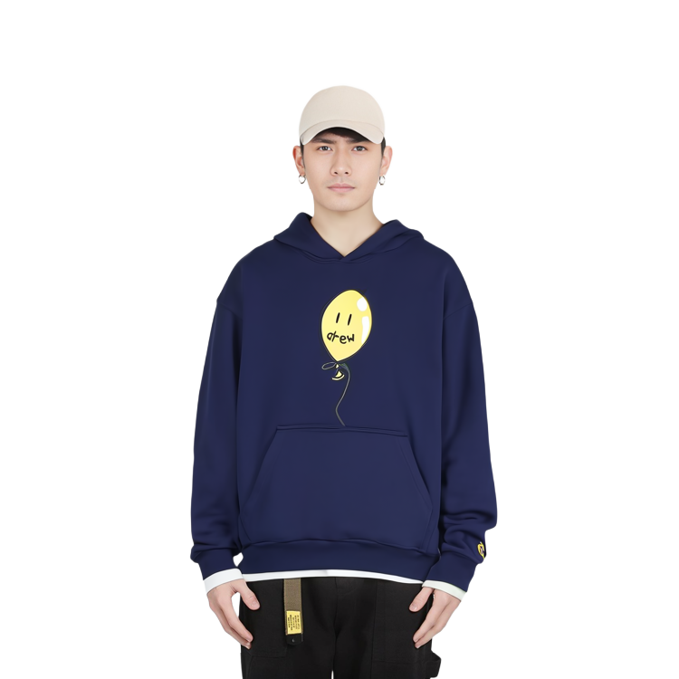 Drew House SS23 Joy Hoodie Dark Navy Unisex Letter Print Pullover Sweatshirt DR-SS23-14 圖 5