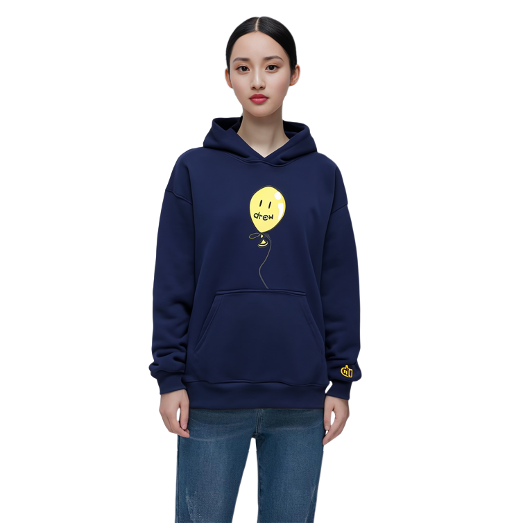 Drew House SS23 Joy Hoodie Dark Navy Unisex Letter Print Pullover Sweatshirt DR-SS23-14 圖 6