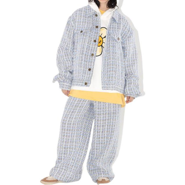 Details for Drew House SS23 笑臉寬鬆羊毛外套 男女同款 藍色 DH-SS23-007