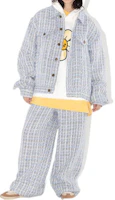 Details for Drew House SS23 Smiley Face Oversized Wool Jacket Unisex Blue DH-SS23-007