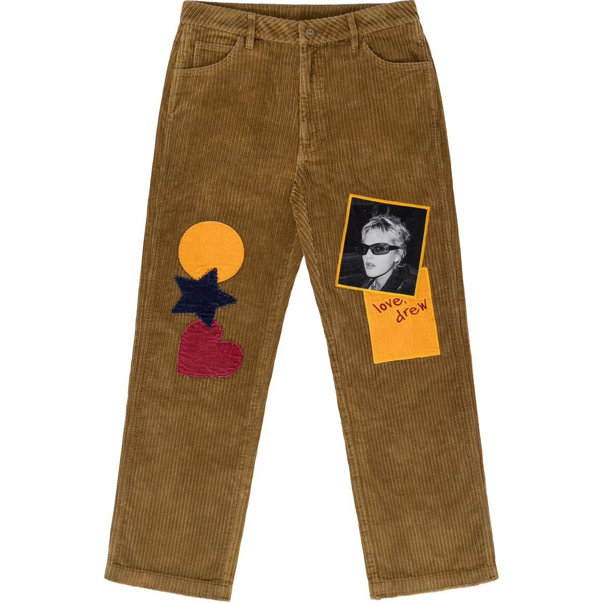 Order Seluar Drew House SS24 Corduroy Sulam Unisex Merah Coklat Distressed. DH-14-511