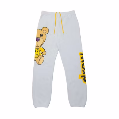 Drew House Teddy Series Sweatpants Logo Knit Joggers Unisex Light Blue. DR-SS21-142