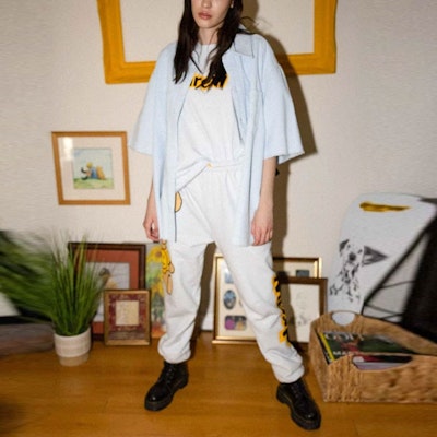 Drew House 泰迪系列標誌針織男女同款休閒運動褲 淺藍色 DR-SS21-142 Shop Drew House 泰迪系列標誌針織男女同款休閒運動褲 淺藍色 DR-SS21-142