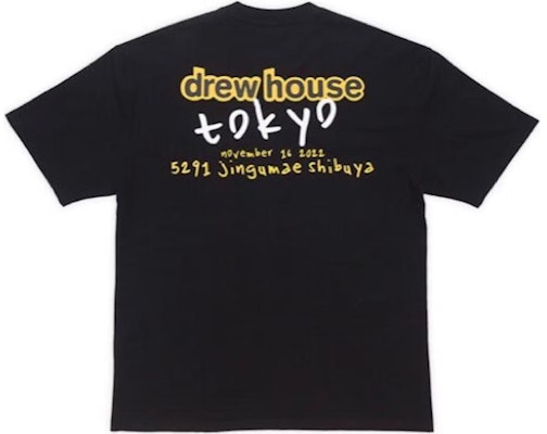 Camiseta Negra Unisex Drew House Smiley Logo Exclusiva Tokyo Pop-up FW22. DR-FW22-810 Buy Camiseta Negra Unisex Drew House Smiley Logo Exclusiva Tokyo Pop-up FW22. DR-FW22-810