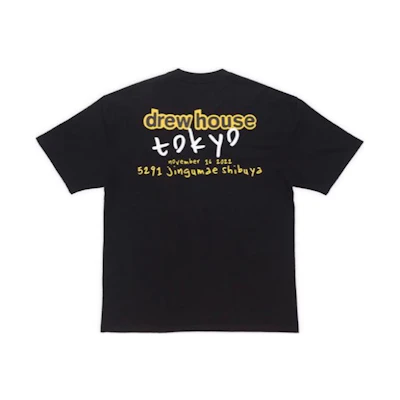 Drew House Tokyo Pop-up Exclusive Smiley Logo T-Shirt FW22 Unisex Black. DR-FW22-810