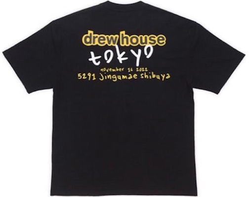 Camiseta Negra Unisex Drew House Smiley Logo Exclusiva Tokyo Pop-up FW22. DR-FW22-810 Order Camiseta Negra Unisex Drew House Smiley Logo Exclusiva Tokyo Pop-up FW22. DR-FW22-810