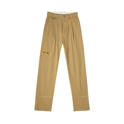 Drew House Unisex Vintage Embroidered Letter Cargo Pants Dark Brown DR-SS20-80