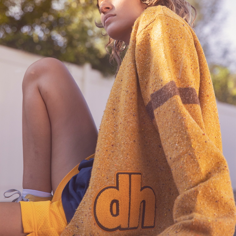 Purchase Drew House Varsity Logo Cardigan Unisex Sweater Kuning Gula-Gula. DR-SS20-81