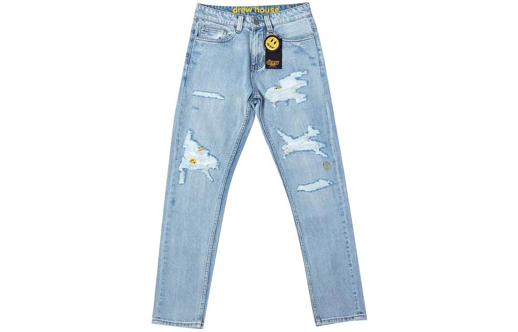 Drew House Washed Distressed Denim Jeans Blue DR-FW22-201