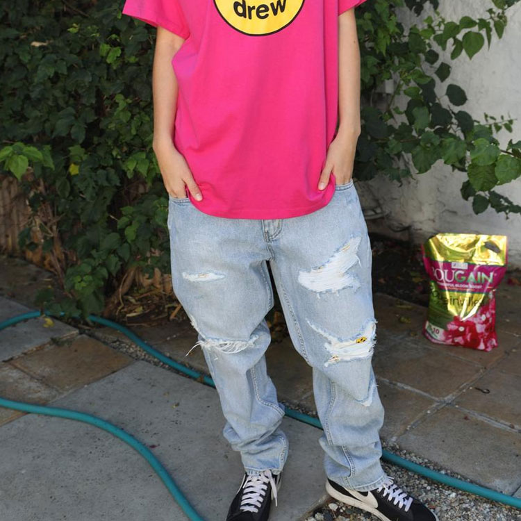 Lookbook Drew House Jeans Denim Biru Lusuh Distressed DR-FW22-201