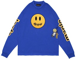 Drew House x Maple Leafs FW22 Logo Smile Face Graphic Tee Blue Unisex Couples Tee. DR-FW22-256 Drew House x Maple Leafs FW22 Logo Smile Face Graphic Tee Blue Unisex Couples Tee. DR-FW22-256