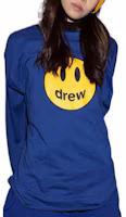 Purchase Drew House x 楓葉隊 FW22 笑臉Logo圖案藍色情侶款短袖T恤。 DR-FW22-256
