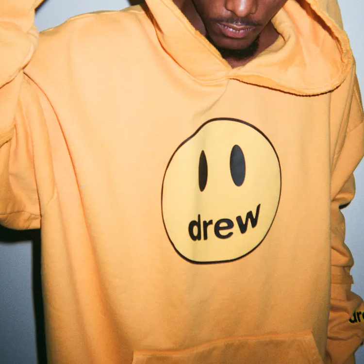 Shop Drew House Yellow Smiley Hoodie Unisex Fleece Winter Edition DR-SS20-018