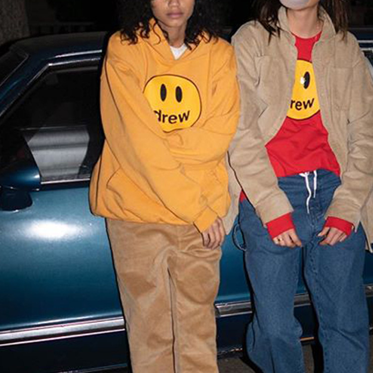 Sizing Drew House Yellow Smiley Hoodie Unisex Fleece Winter Edition DR-SS20-018