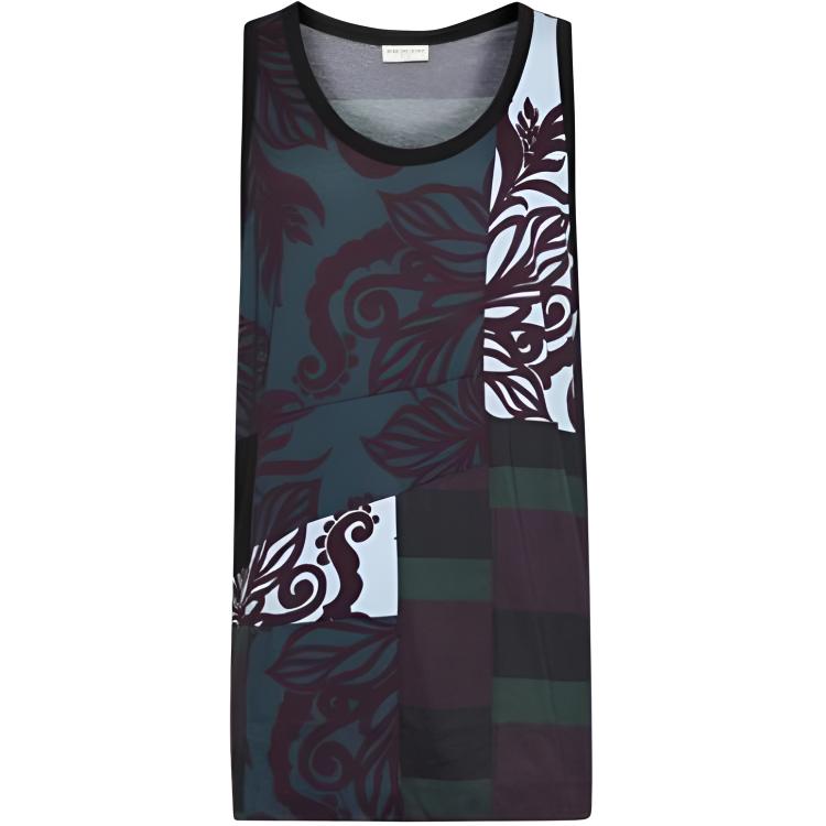 DRIES VAN NOTEN Dark Sleeveless Fitted Crewneck Tank Top 2310211056609508