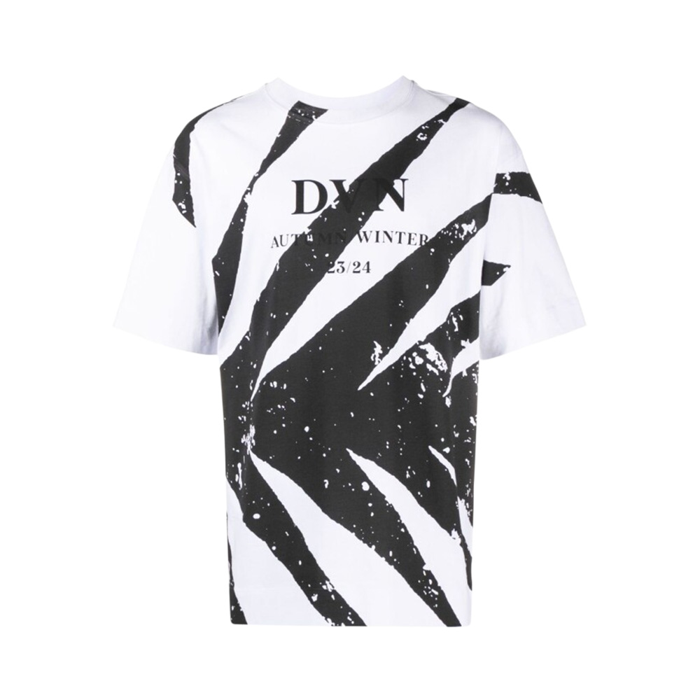 DRIES VAN NOTEN White Loose-Fit Logo Crewneck T-Shirt 211127602001