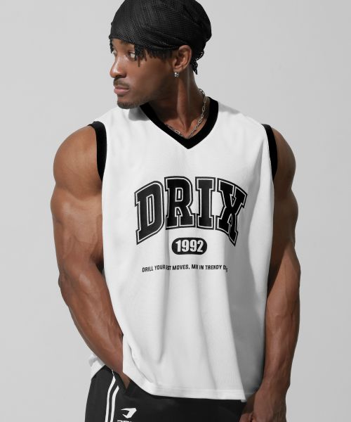 Order DRIX Basketball Mesh Jersey Side Panel Sleeveless_White DRSST21WH