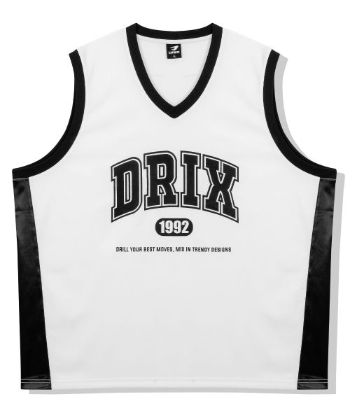 Shop DRIX Basketball Mesh Jersey Side Panel Sleeveless_White DRSST21WH