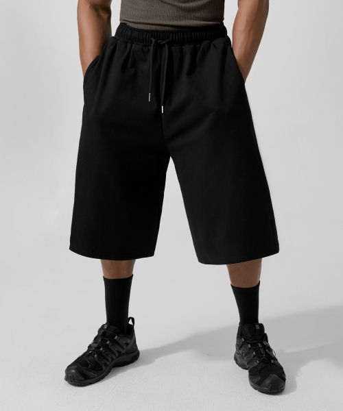DRIX Maxi Wide Sweat Bermuda Shorts_Black DRSPT03BK