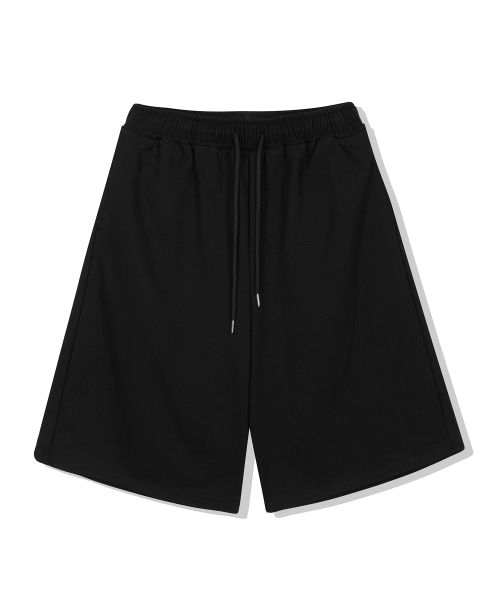 Shop DRIX Maxi Wide Sweat Bermuda Shorts_Black DRSPT03BK