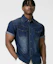Buy DRIX Rain Slub Muscle Fit Denim Short Sleeve Shirt_Indigo Blue DRSSH01IDG
