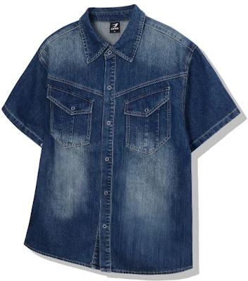 DRIX Rain Slub Muscle Fit Denim Short Sleeve Shirt_Indigo Blue DRSSH01IDG Lookbook DRIX Rain Slub Muscle Fit Denim Short Sleeve Shirt_Indigo Blue DRSSH01IDG