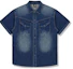 Shop DRIX Rain Slub Muscle Fit Denim Short Sleeve Shirt_Indigo Blue DRSSH01IDG